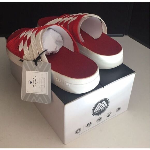 Malibu red/white Zuma Fast Times Sandals Size 11 - Picture 8 of 13